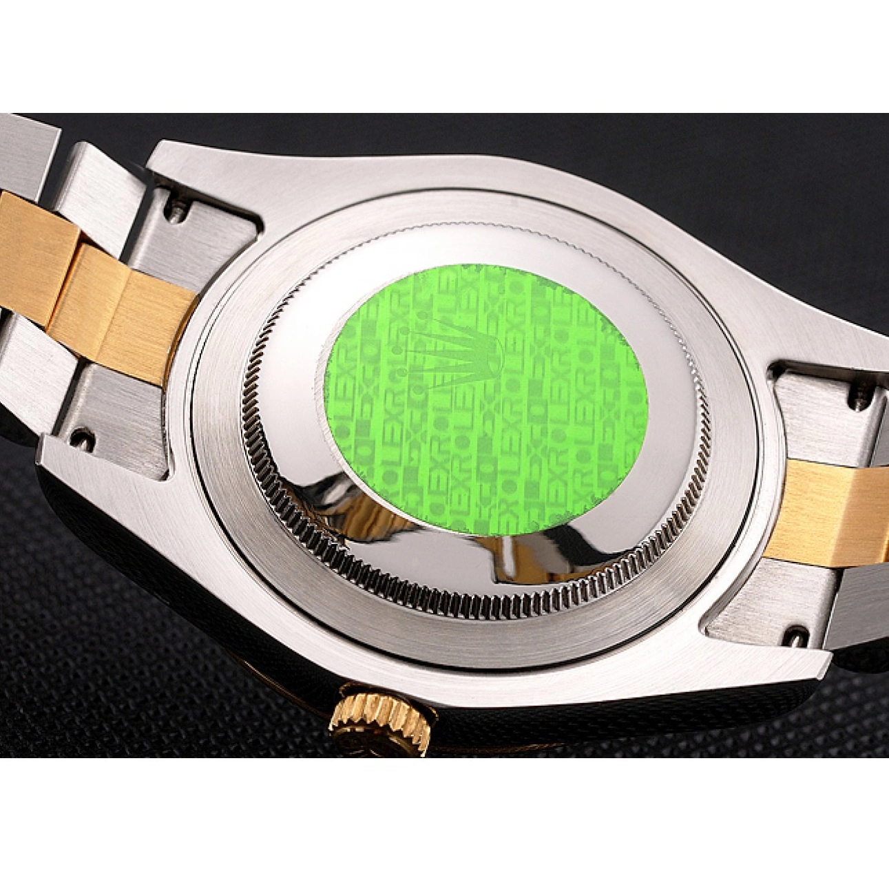 Rolex copies cheap Stainless Bracelet Gold Dial Gold Two Bezel Steel Tone Rolex Case White Datejust Swiss 0715